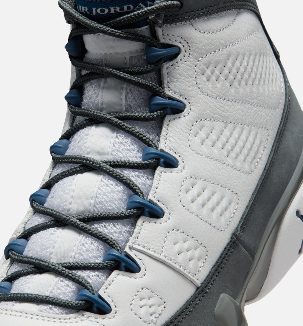 Air Jordan 9 Retro Flint Grey Men's Lifestyle Shoes - White / French Blue / Flint Grey