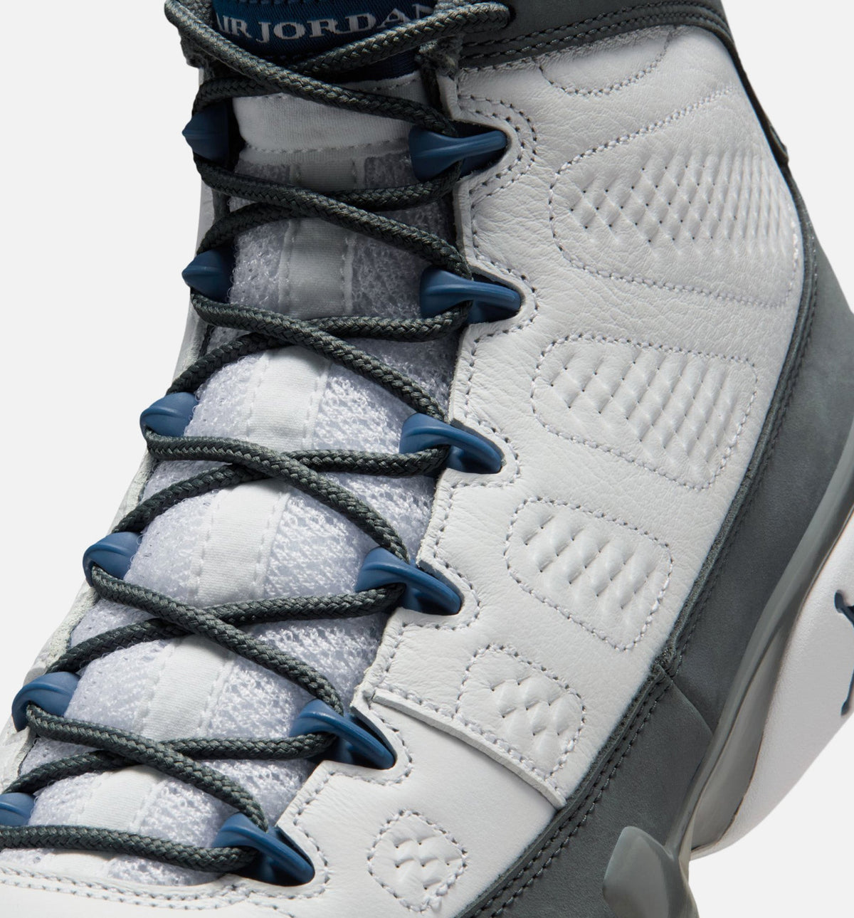 Air Jordan 9 Retro Flint Grey Men's Lifestyle Shoes - White / French Blue / Flint Grey