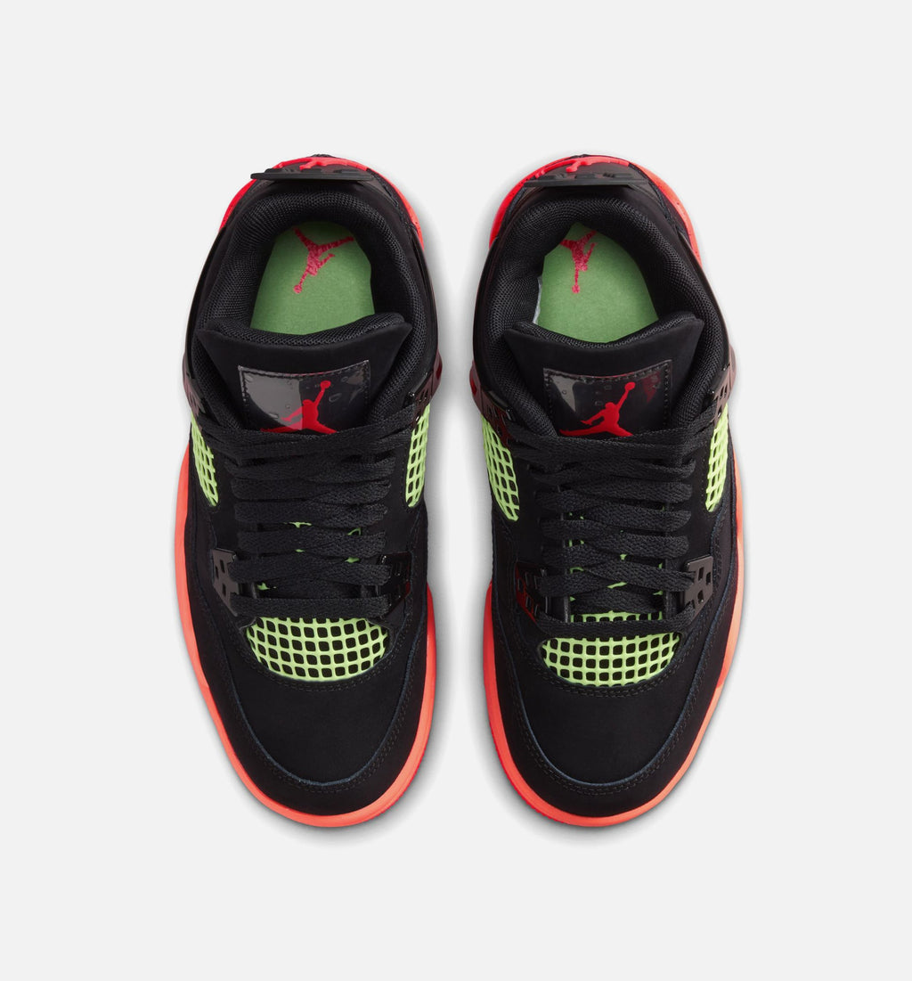Air Jordan 4 Retro Black Infrared 23 Grade School Lifestyle Shoes - Black / Infrared 23 / Bright Mango