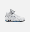 Air Jordan 5 Retro OG White Metallic Grade School Lifestyle Shoes - White / Black / Metallic Silver