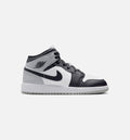 Air Jordan 1 Mid White Smoke Grey Grade School Shoes