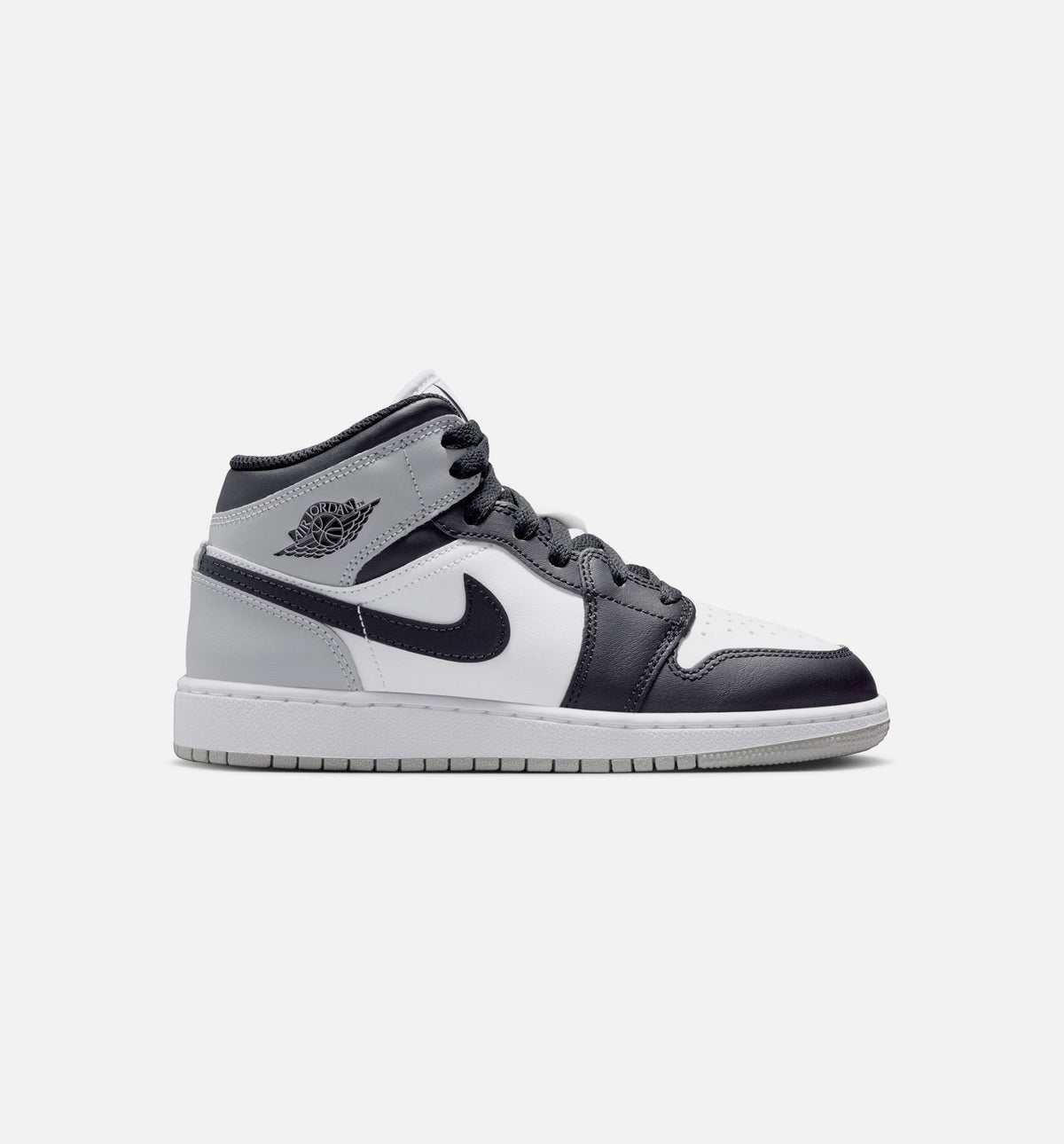 Air Jordan 1 Mid White Smoke Grey Grade School Shoes
