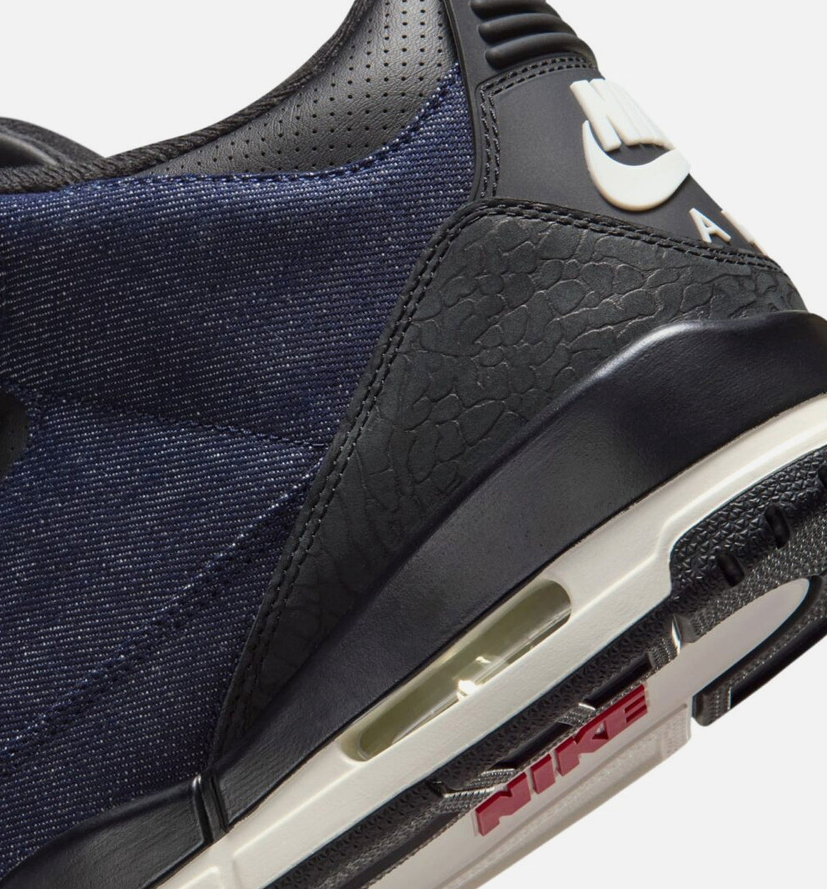 Air Jordan 3 x Levi's Indigo and Gym Red Men's Lifestyle Shoes - Denim / Black / Sail