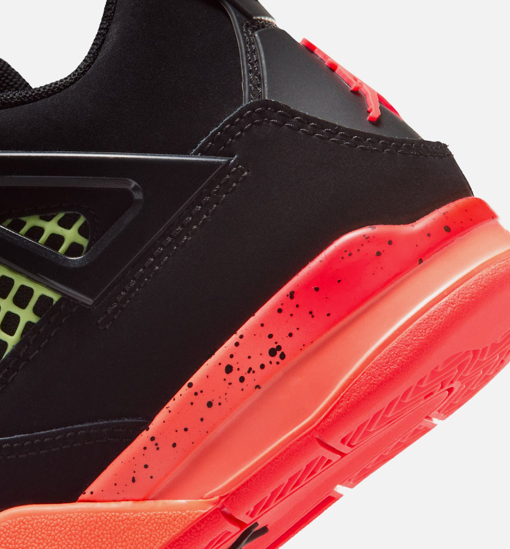 Air Jordan 4 Retro Black Infrared 23 Preschool Lifestyle Shoes - Black / Infrared 23 / Bright Mango