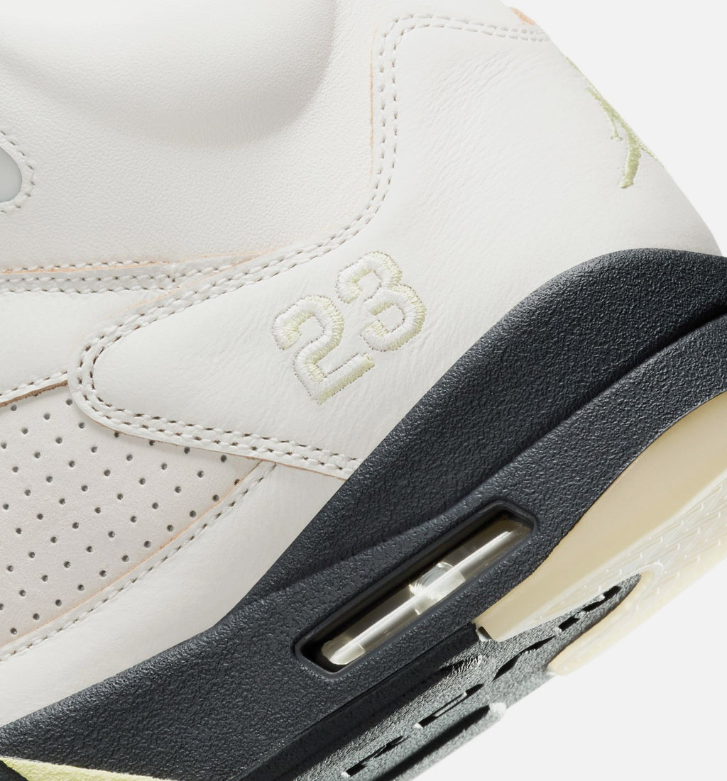 Air Jordan 5 Retro Luminous Green and Sail Women's Lifestyle Shoes - Sail / Luminous Green / Anthracite