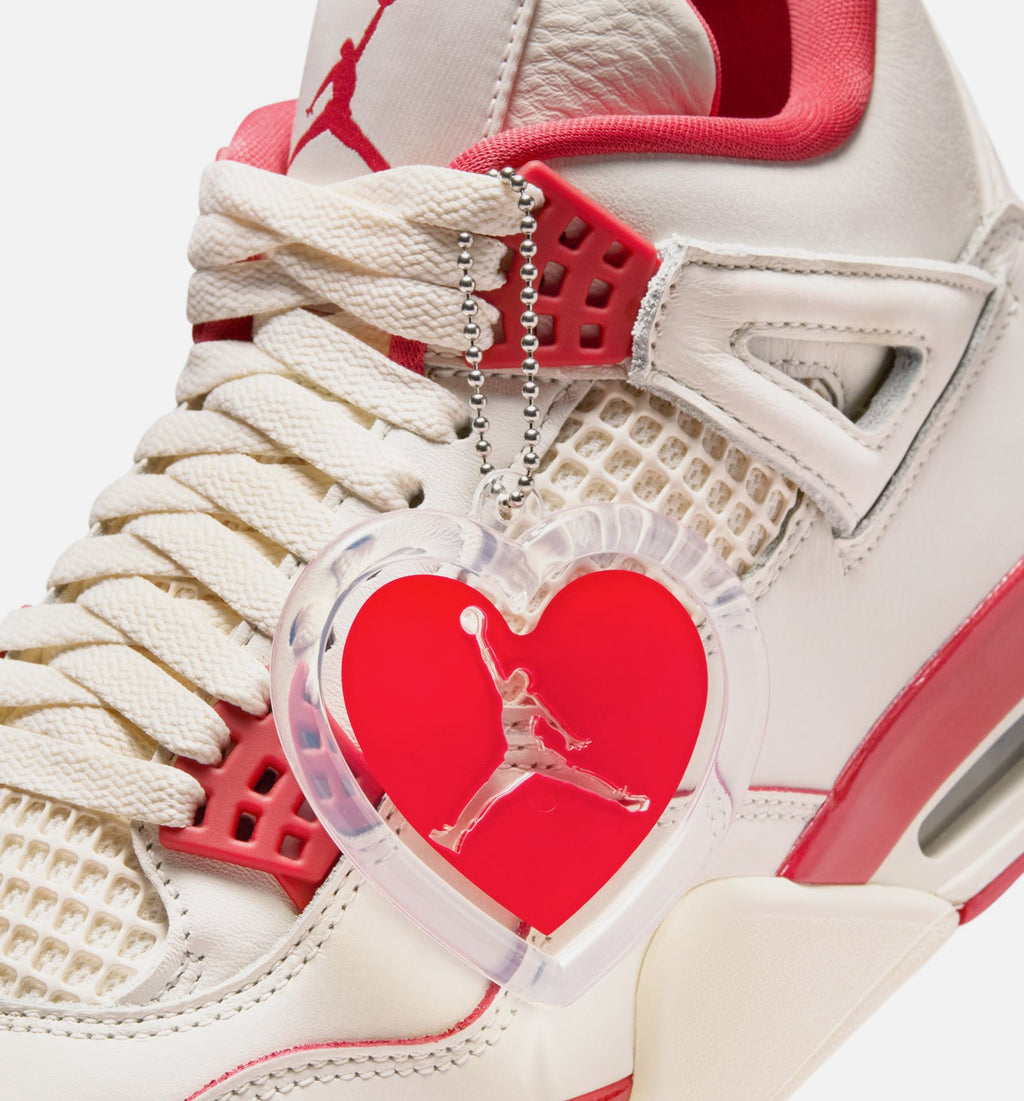 Air Jordan 4 Retro Valentine's Day Women's Lifestyle Shoes - Pale Ivory / Sierra Red / Tough Red