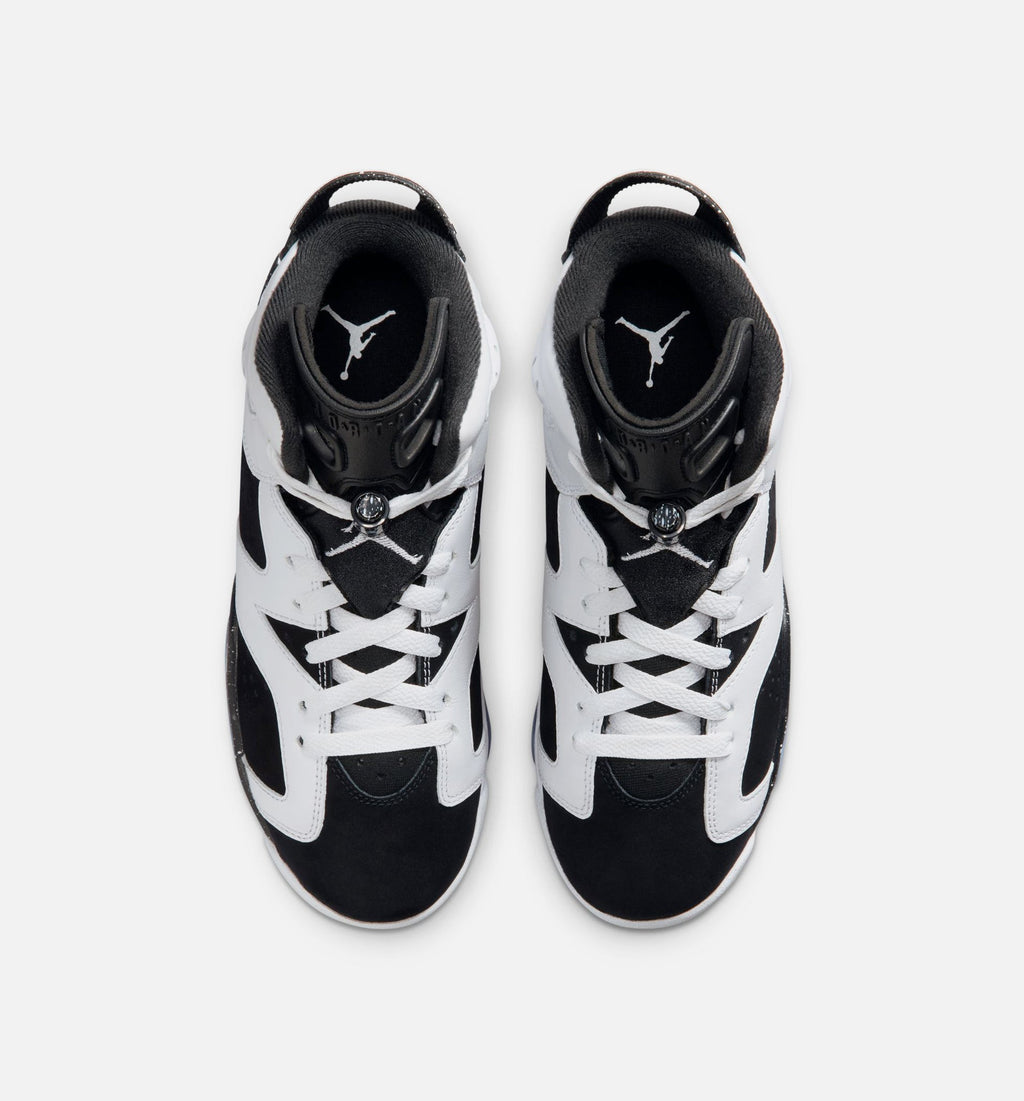 Air Jordan 6 Retro Black and White Grade School Lifestyle Shoes - Black / White