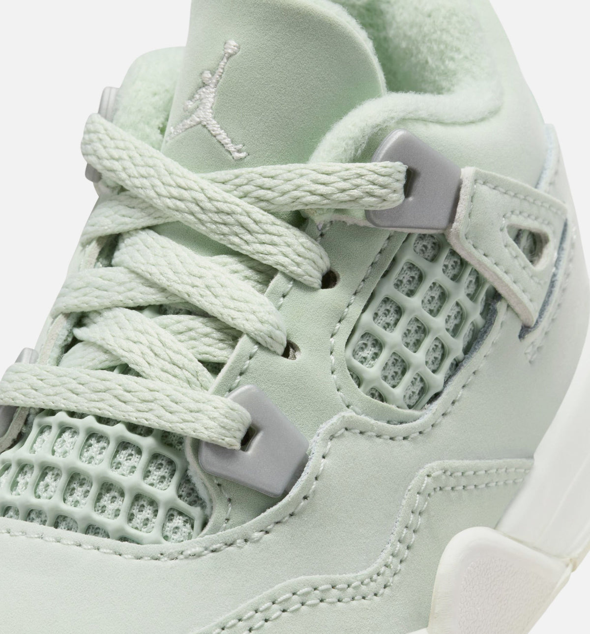Air Jordan 4 Retro Abundance Infant & Toddler Lifestyle Shoes - Seafoam / Sail / Metallic Silver