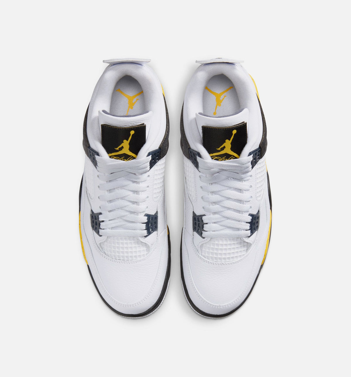 Air Jordan 4 Retro Rare Air Tour Yellow Men's Lifestyle Shoes - White / Dark Blue Grey / Tour Yellow