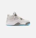 Air Jordan 4 Retro Blue Chill Preschool Lifestyle Shoes - Photon Dust / Blue Chill / Flat Pewter / White / Blue Tint
