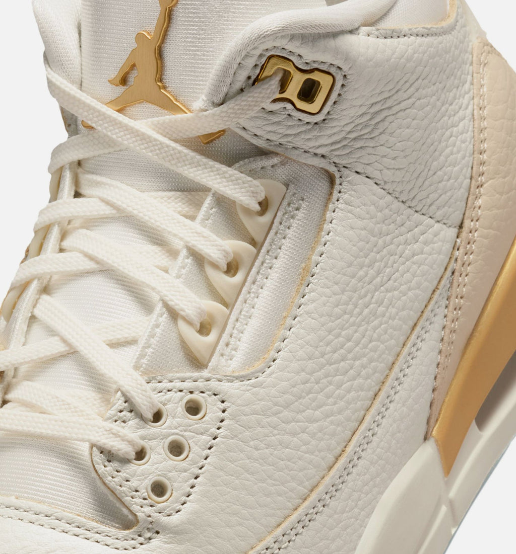 Air Jordan 3 Retro Sail and Pale Ivory Women's Lifestyle Shoes - Sail / Team Gold / Pale Ivory