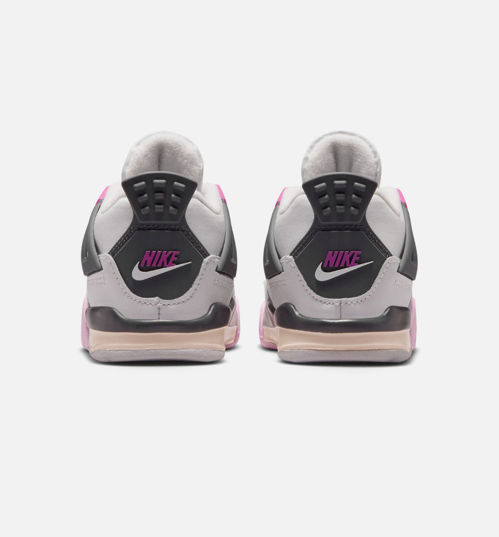 Air Jordan 4 Retro Comic Infant & Toddler Shoes - Off-White, Fire Pink & Anthracite