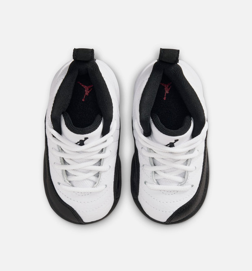 Air Jordan 12 Retro Taxi Infant & Toddler Lifestyle Shoes - White / Black / Taxi