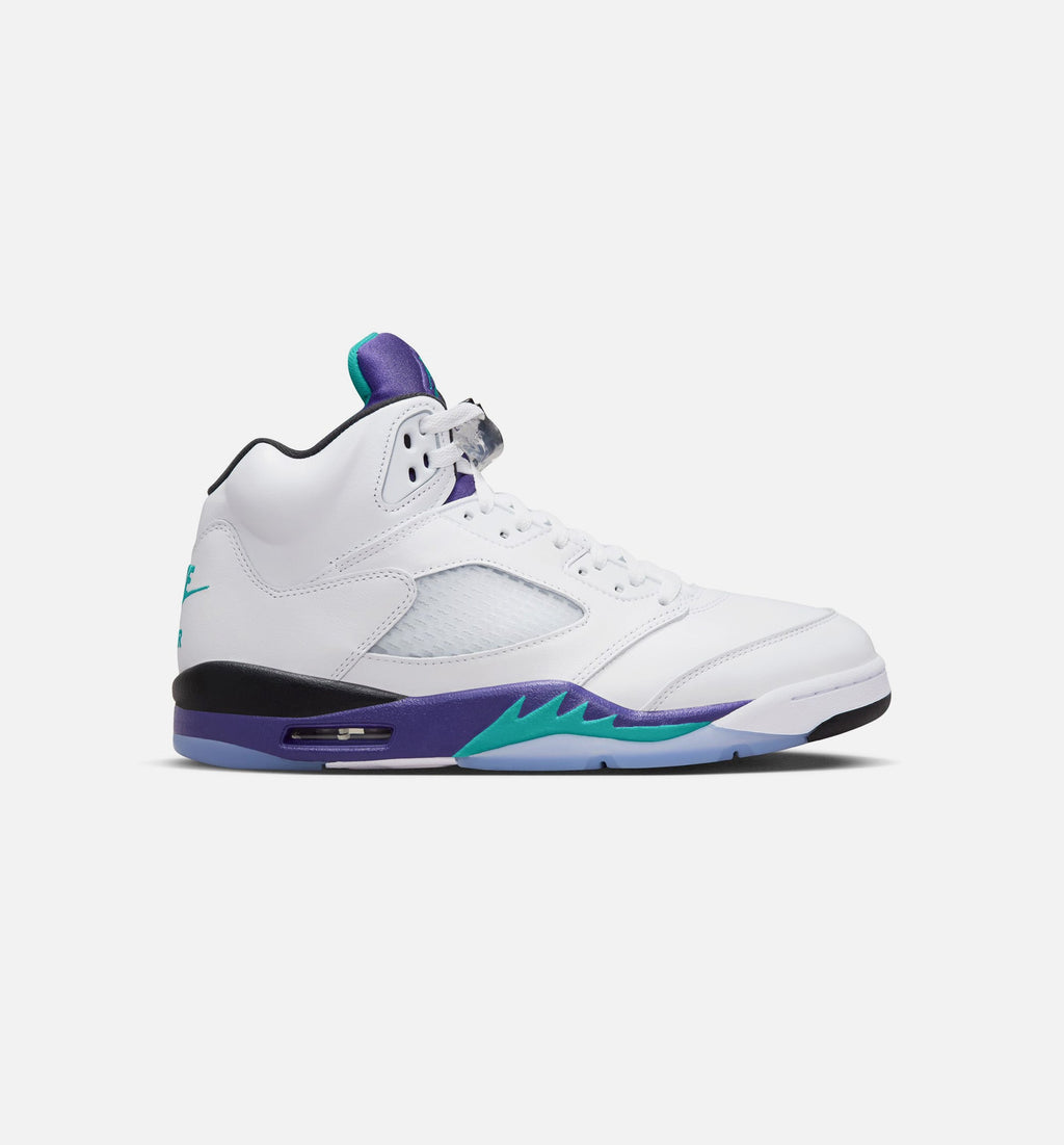 Air Jordan 5 Retro Grape Men's Lifestyle Shoes - White / New Emerald / Grape Ice