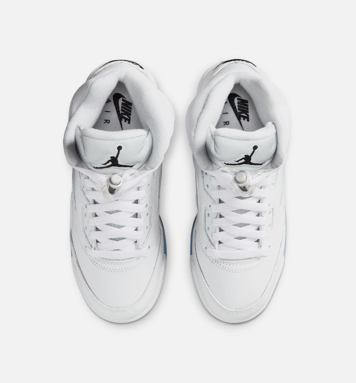 Air Jordan 5 Retro OG White Metallic Grade School Lifestyle Shoes - White / Black / Metallic Silver