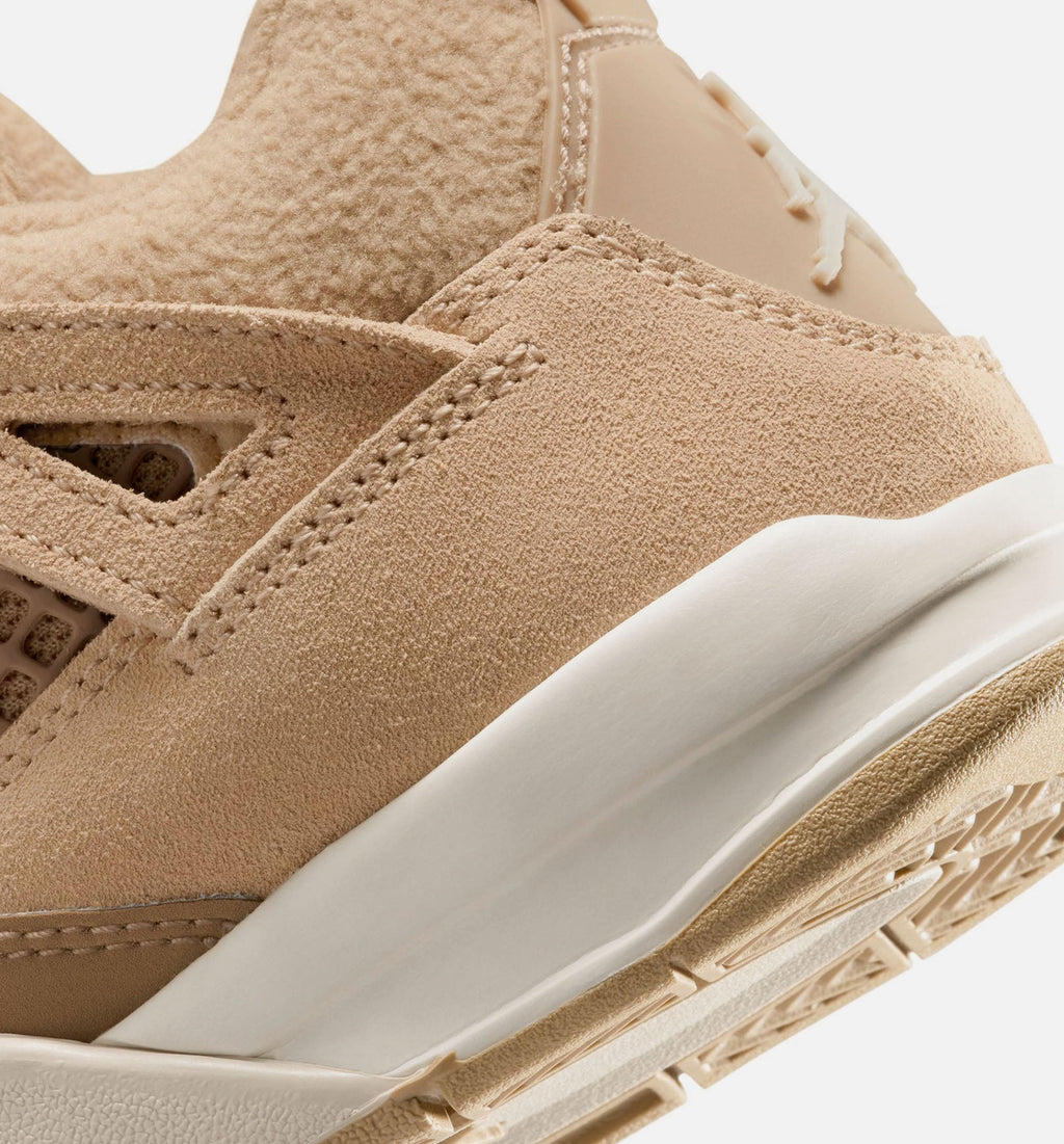 Air Jordan 4 Retro Cozy Girl Preschool Lifestyle Shoes - Hemp / Light Orewood Brown