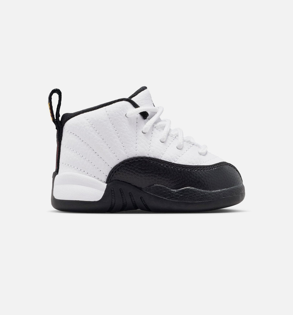 Air Jordan 12 Retro Taxi Infant & Toddler Lifestyle Shoes - White / Black / Taxi