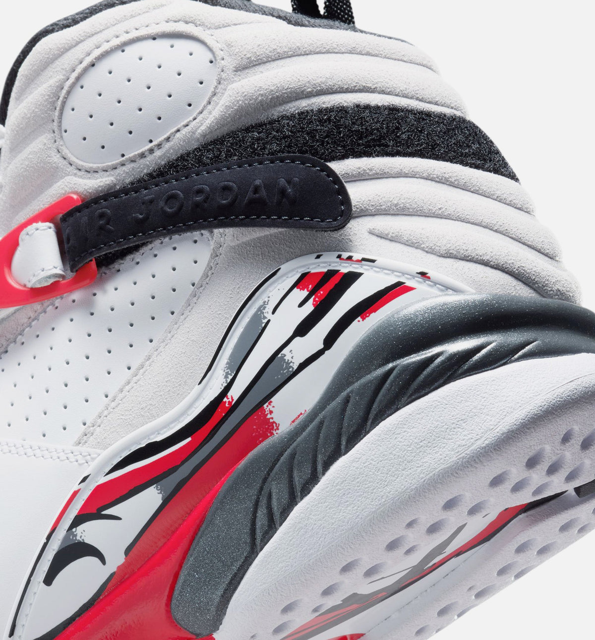 Air Jordan 8 Retro White and True Red Men's Lifestyle Shoes - White / Black / True Red