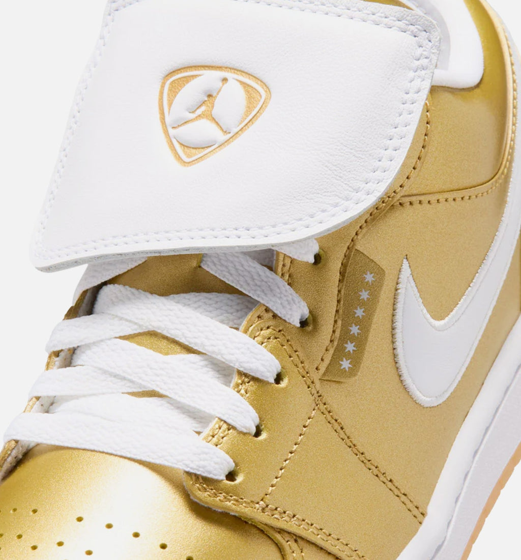 Air Jordan 1 Low Women's Lifestyle Shoes - Gold / White / Gum Yellow