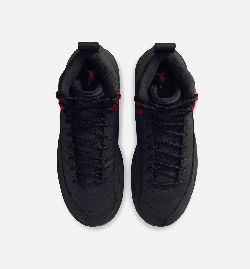 Air Jordan 12 Retro Bloodline Grade School Lifestyle Shoes - Black / Varsity Red
