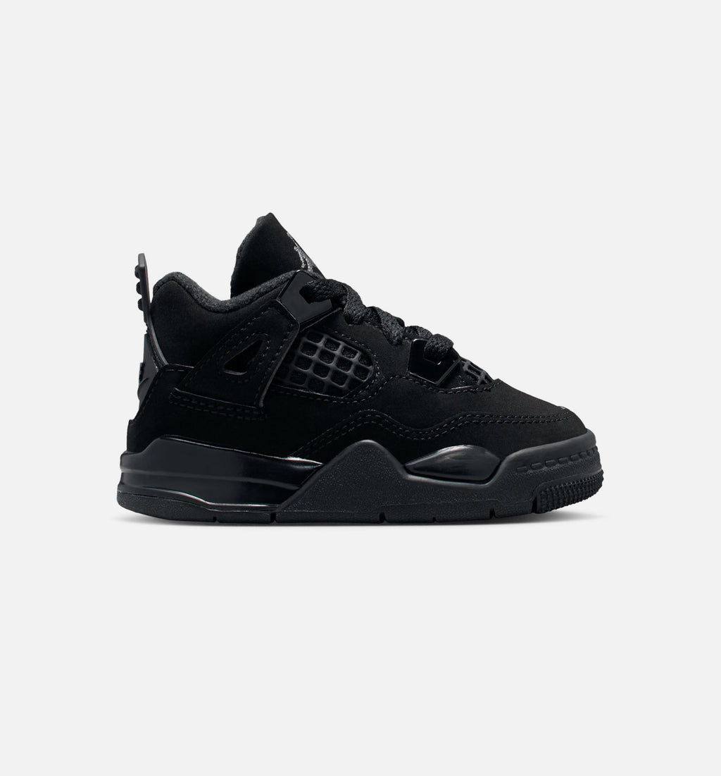Air Jordan 4 Retro Black Cat Infant & Toddler Lifestyle Shoes - Black / Light Graphite