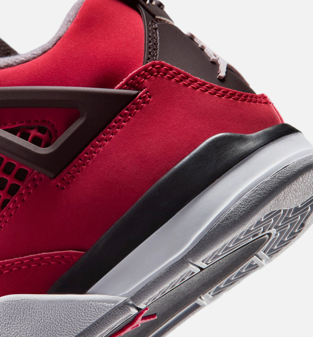 Air Jordan 4 Retro Toro Bravo Preschool Lifestyle Shoes - Fire Red / White / Cement Grey