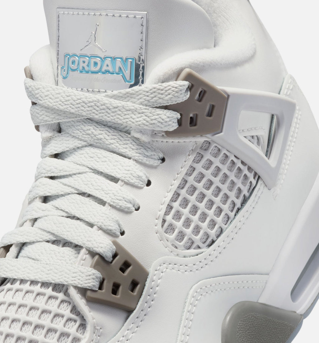 Air Jordan 4 Retro Blue Chill Grade School Lifestyle Shoes - Photon Dust / Blue Chill / Flat Pewter / White / Blue Tint