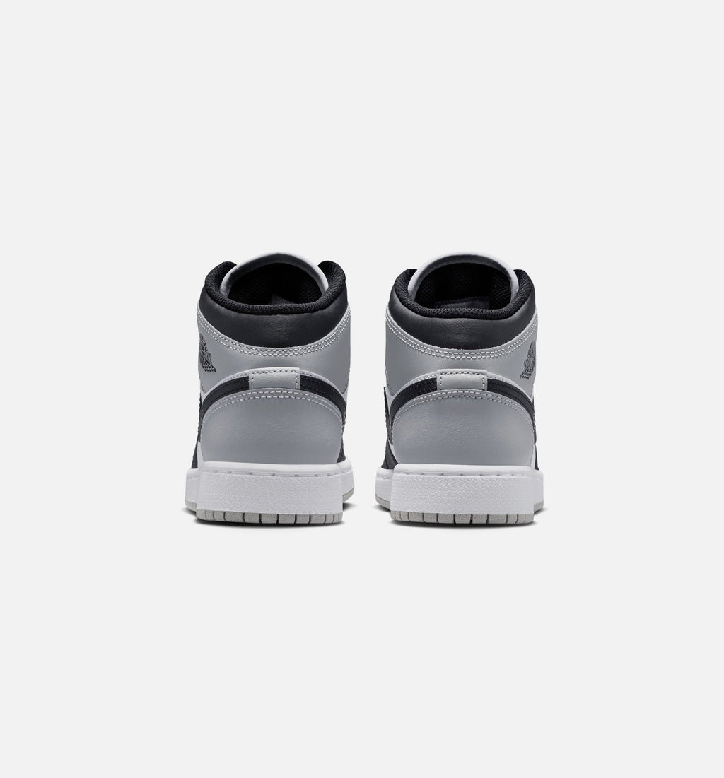 Air Jordan 1 Mid White Smoke Grey Grade School Shoes