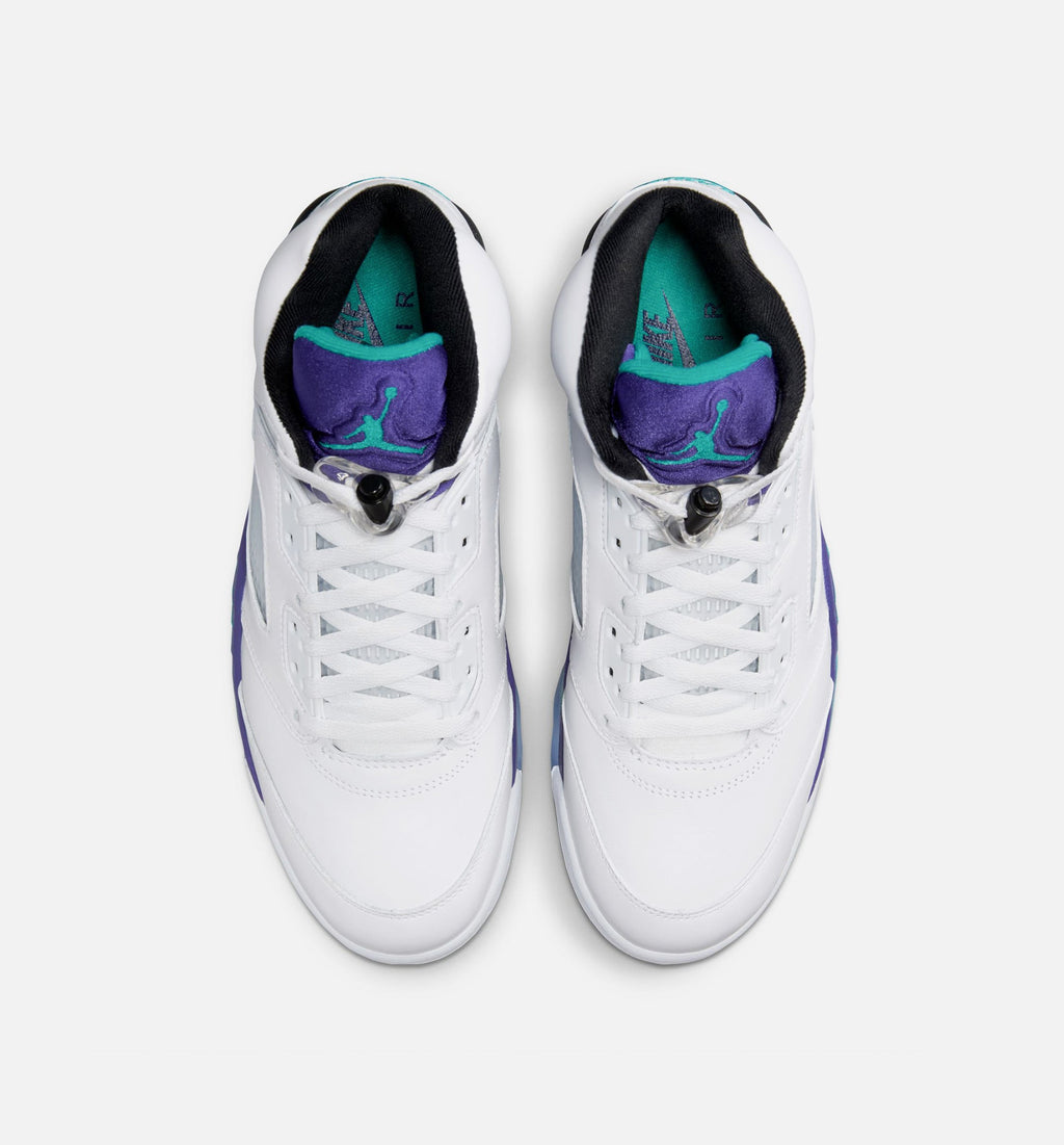 Air Jordan 5 Retro Grape Men's Lifestyle Shoes - White / New Emerald / Grape Ice