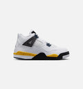 Air Jordan 4 Retro Rare Air Tour Yellow Preschool Lifestyle Shoes - White / Dark Blue Grey / Tour Yellow