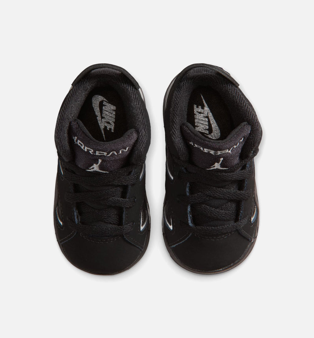 Air Jordan 6 Cap & Gown Infant & Toddler Lifestyle Shoes - Black / Reflective Silver