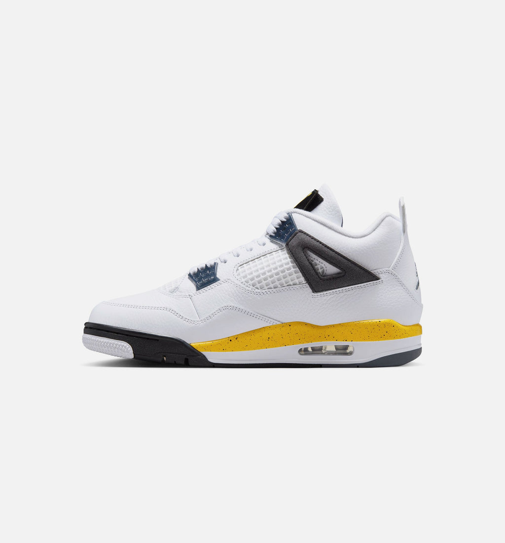 Air Jordan 4 Retro Rare Air Tour Yellow Men's Lifestyle Shoes - White / Dark Blue Grey / Tour Yellow