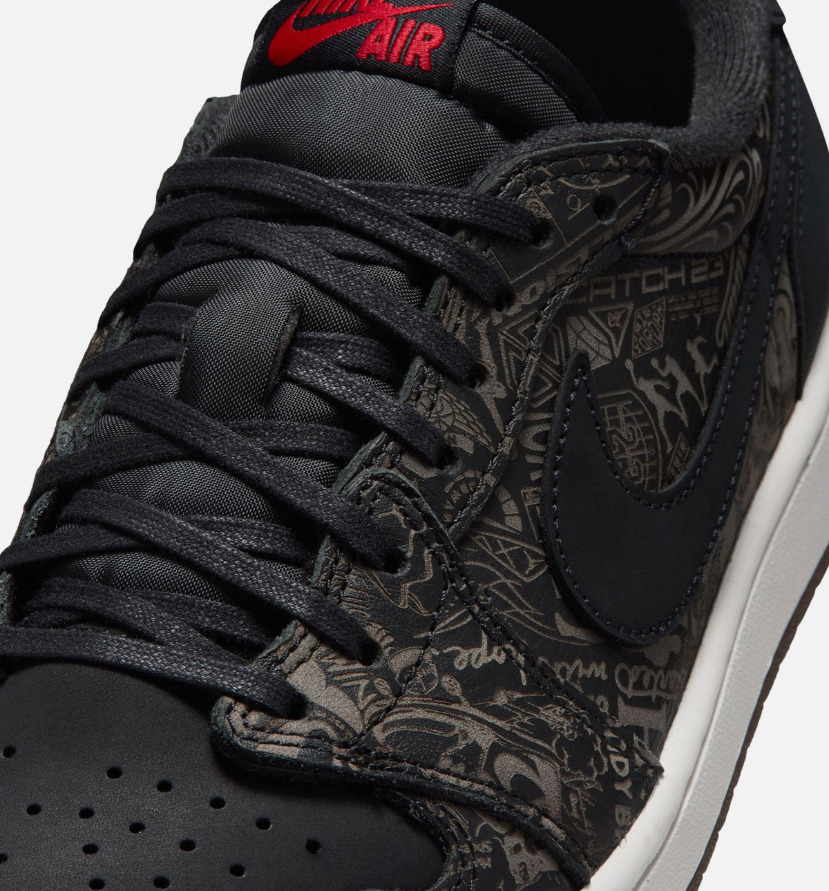 Air Jordan 1 Retro Low OG Laser Black & Varsity Red Men's Shoes