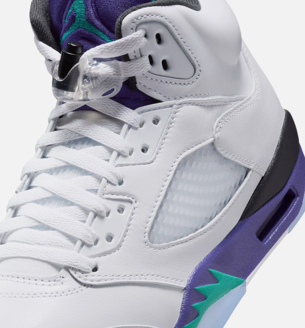 Air Jordan 5 Retro Grape Men's Lifestyle Shoes - White / New Emerald / Grape Ice