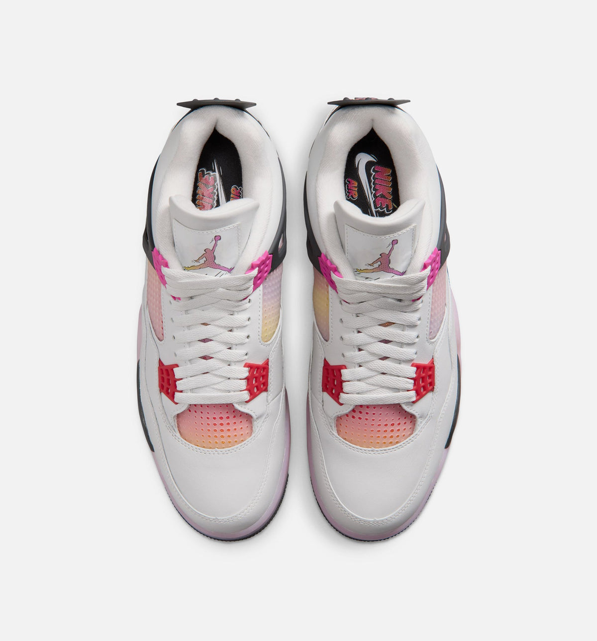 Air Jordan 4 Retro Comic Men's Lifestyle Shoes - Off-White, Fire Pink & Anthracite
