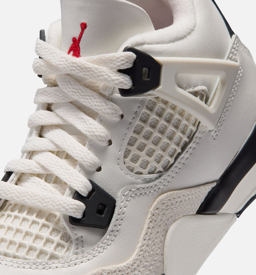 Air Jordan 4 Retro Flight Club Preschool Lifestyle Shoes - Sail / Black / University Red