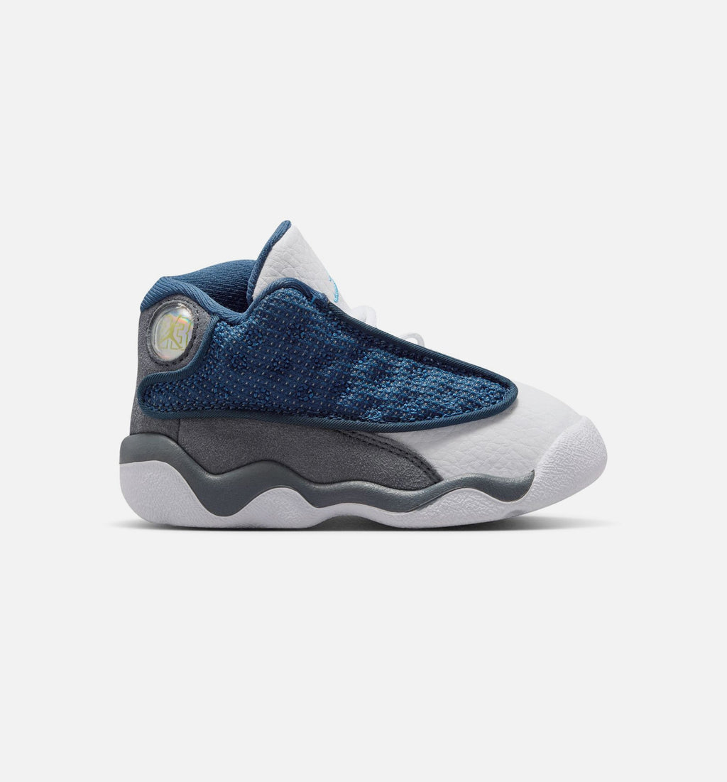 Air Jordan 13 Retro Flint Infant & Toddler Lifestyle Shoes - Navy / University Blue / Flint Grey