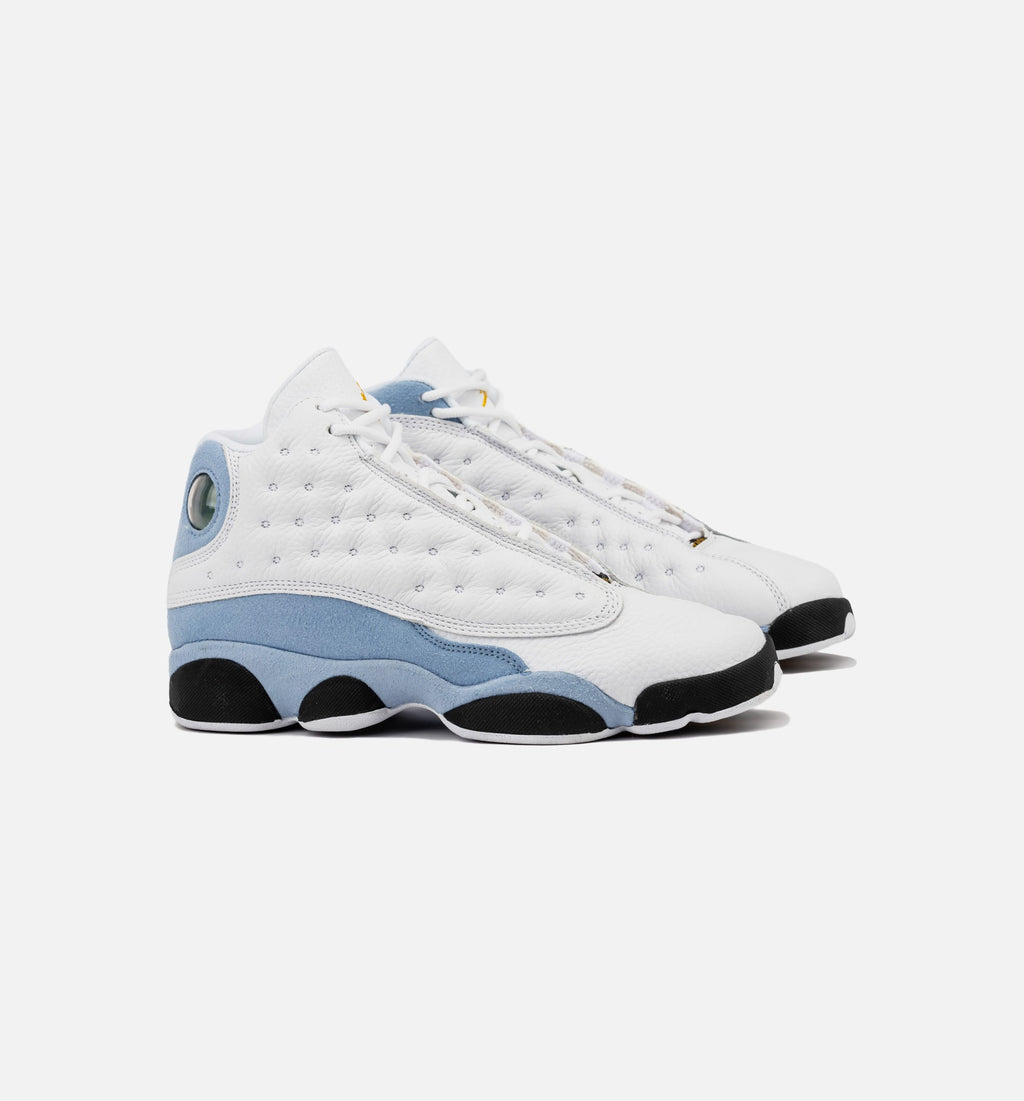 Air Jordan 13 Retro Blue Grey Grade School Lifestyle Shoes - White / Blue Grey / Black