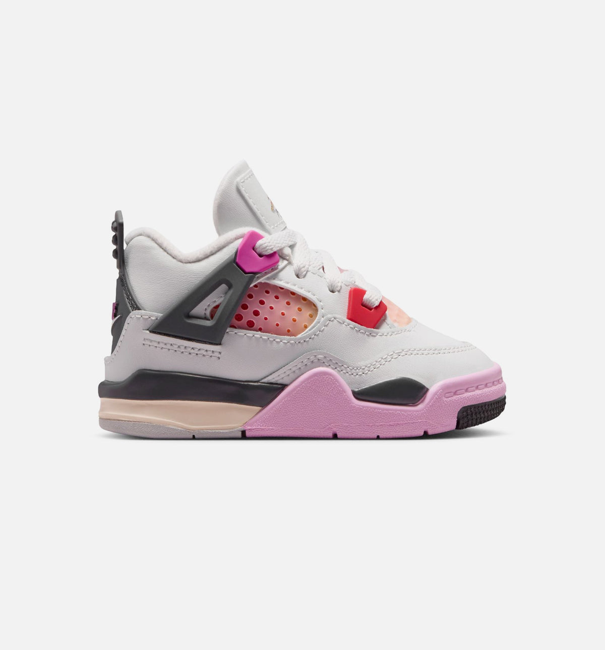 Air Jordan 4 Retro Comic Infant & Toddler Shoes - Off-White, Fire Pink & Anthracite