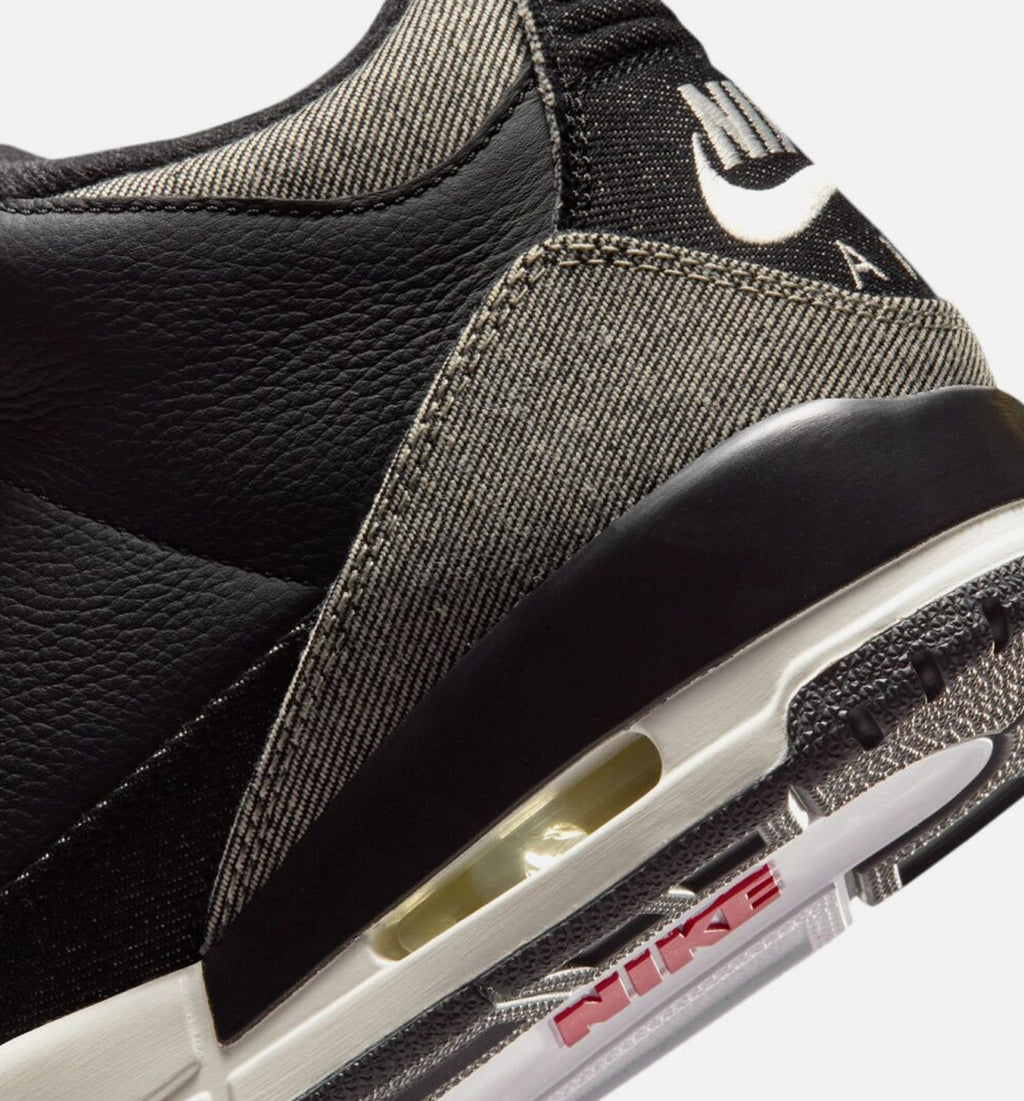 Air Jordan 3 x Levi's Black and White Men's Lifestyle Shoes - Denim / Black / Gym Red