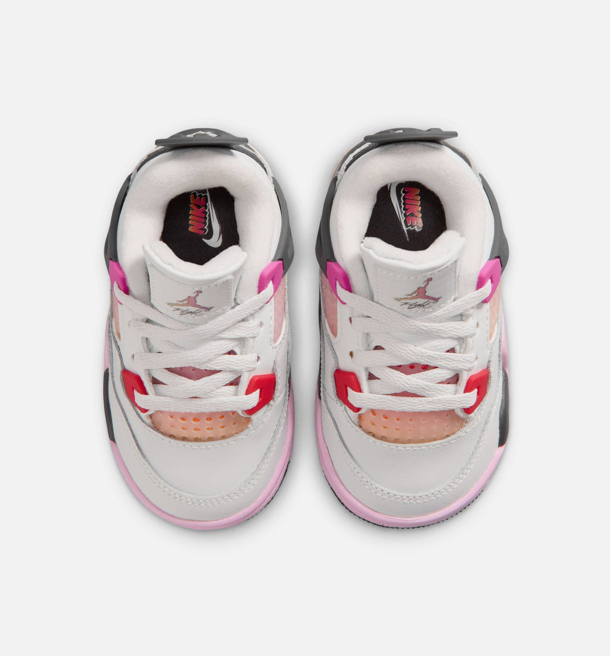 Air Jordan 4 Retro Comic Infant & Toddler Shoes - Off-White, Fire Pink & Anthracite