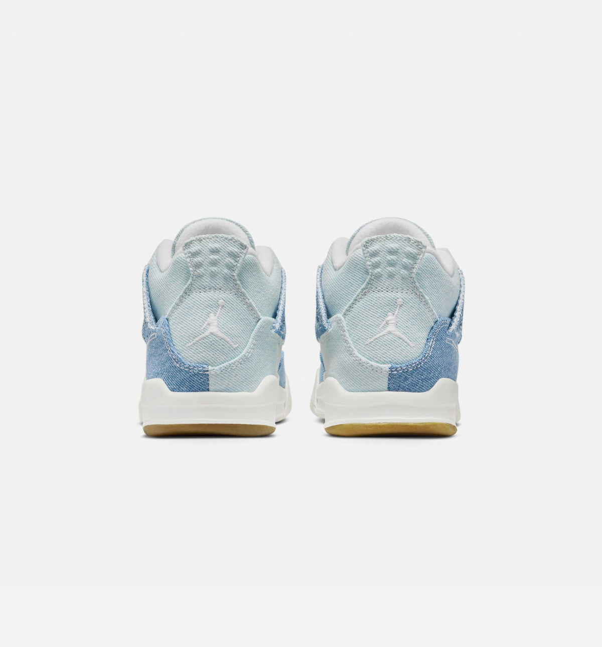 Air Jordan 4 Retro Worn Blue Preschool Lifestyle Shoes - Sail / Worn Blue / Metallic Gold