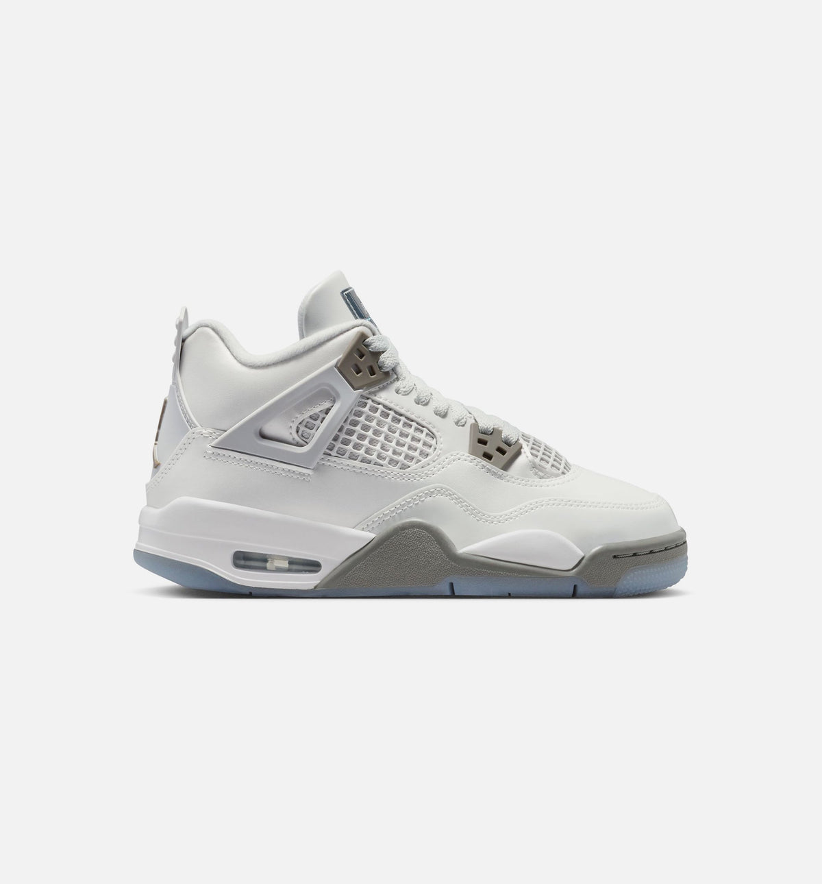 Air Jordan 4 Retro Blue Chill Grade School Lifestyle Shoes - Photon Dust / Blue Chill / Flat Pewter / White / Blue Tint