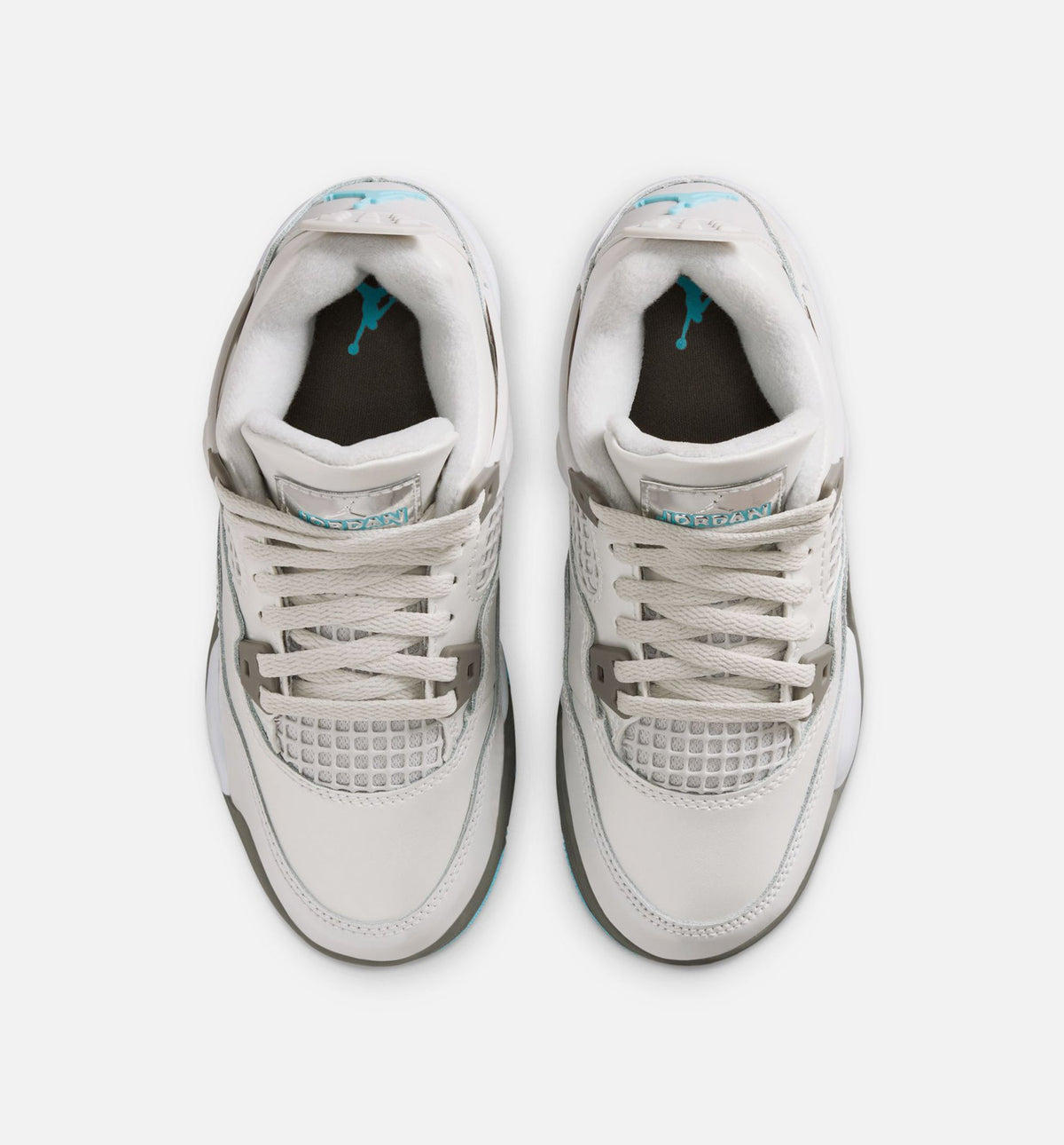 Air Jordan 4 Retro Blue Chill Preschool Lifestyle Shoes - Photon Dust / Blue Chill / Flat Pewter / White / Blue Tint