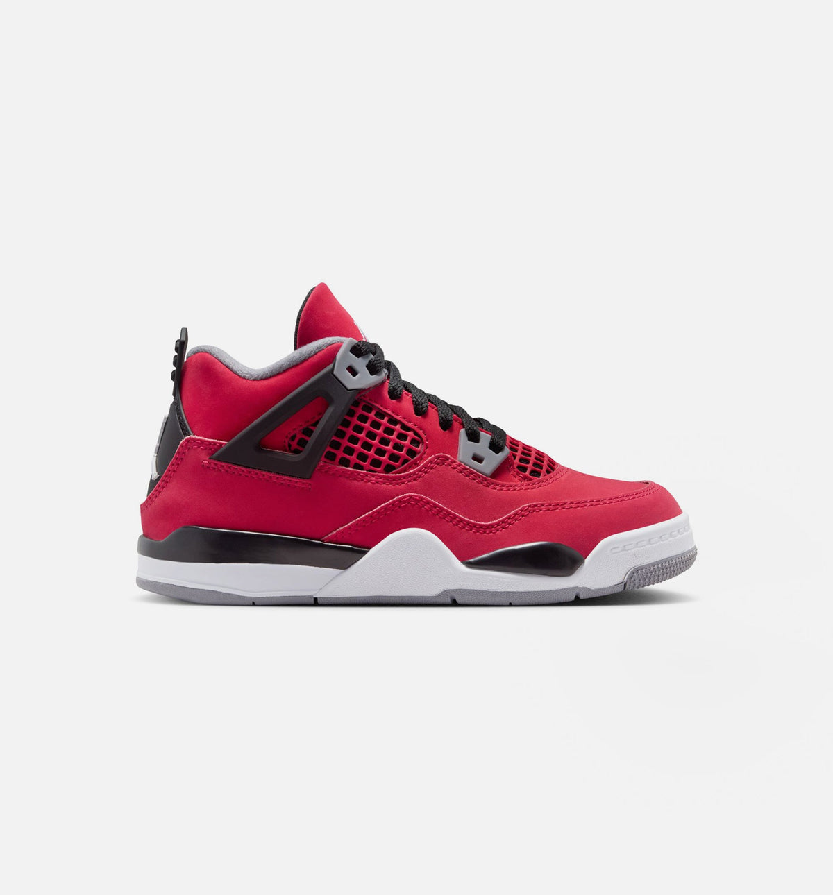 Air Jordan 4 Retro Toro Bravo Preschool Lifestyle Shoes - Fire Red / White / Cement Grey