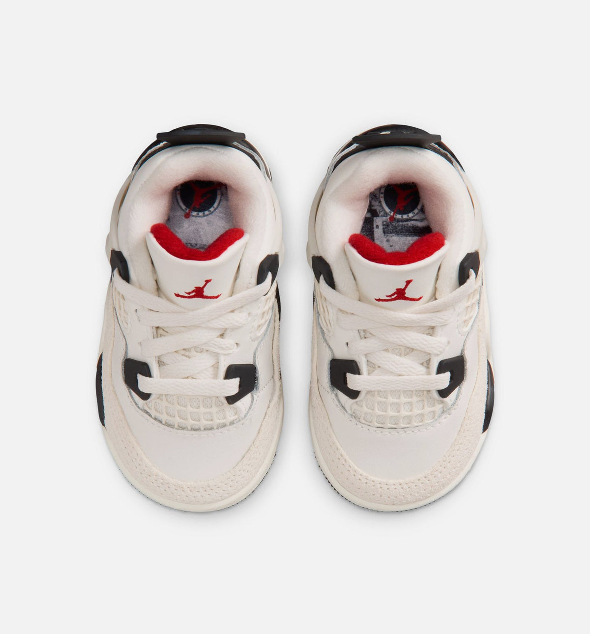 Air Jordan 4 Retro Flight Club Infant & Toddler Lifestyle Shoes - Sail / Black / University Red