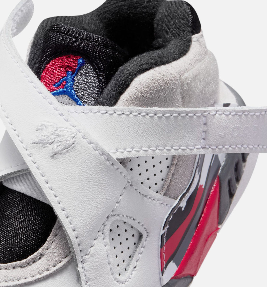 Air Jordan 8 Retro White and True Red Infant & Toddler Lifestyle Shoes - White / Black / True Red