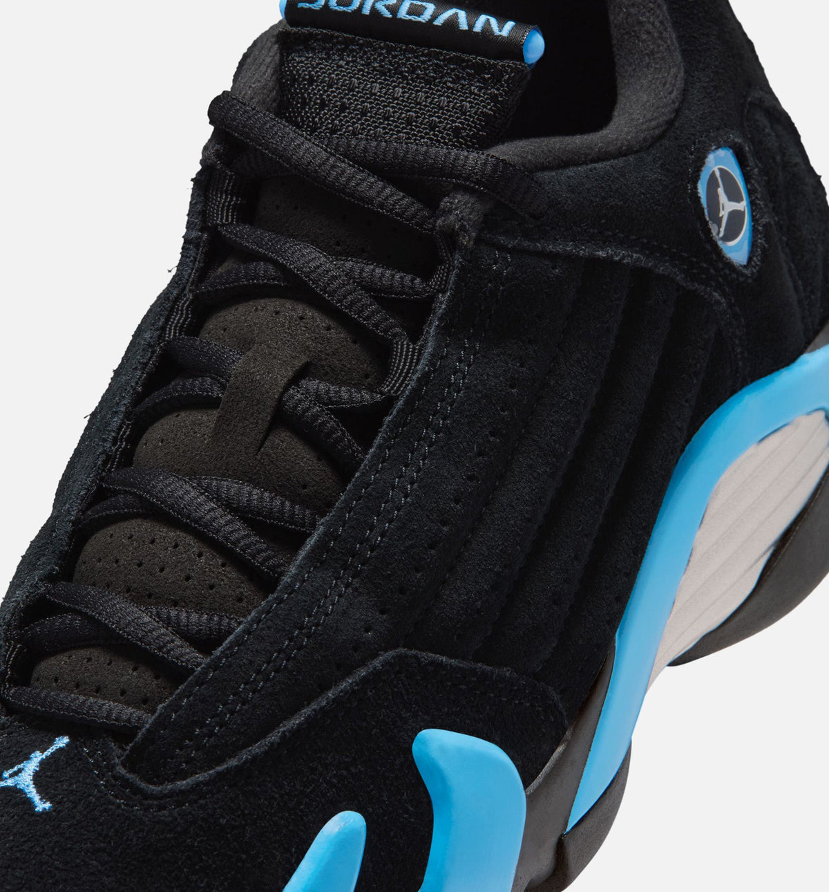 Air Jordan 14 Retro Black University Blue Grade School Lifestyle Shoes - Black / White / University Blue