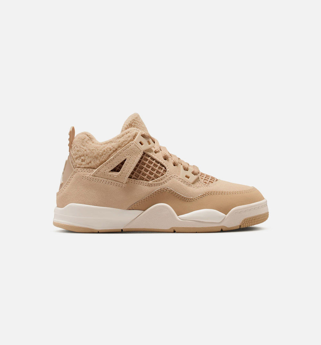 Air Jordan 4 Retro Cozy Girl Preschool Lifestyle Shoes - Hemp / Light Orewood Brown