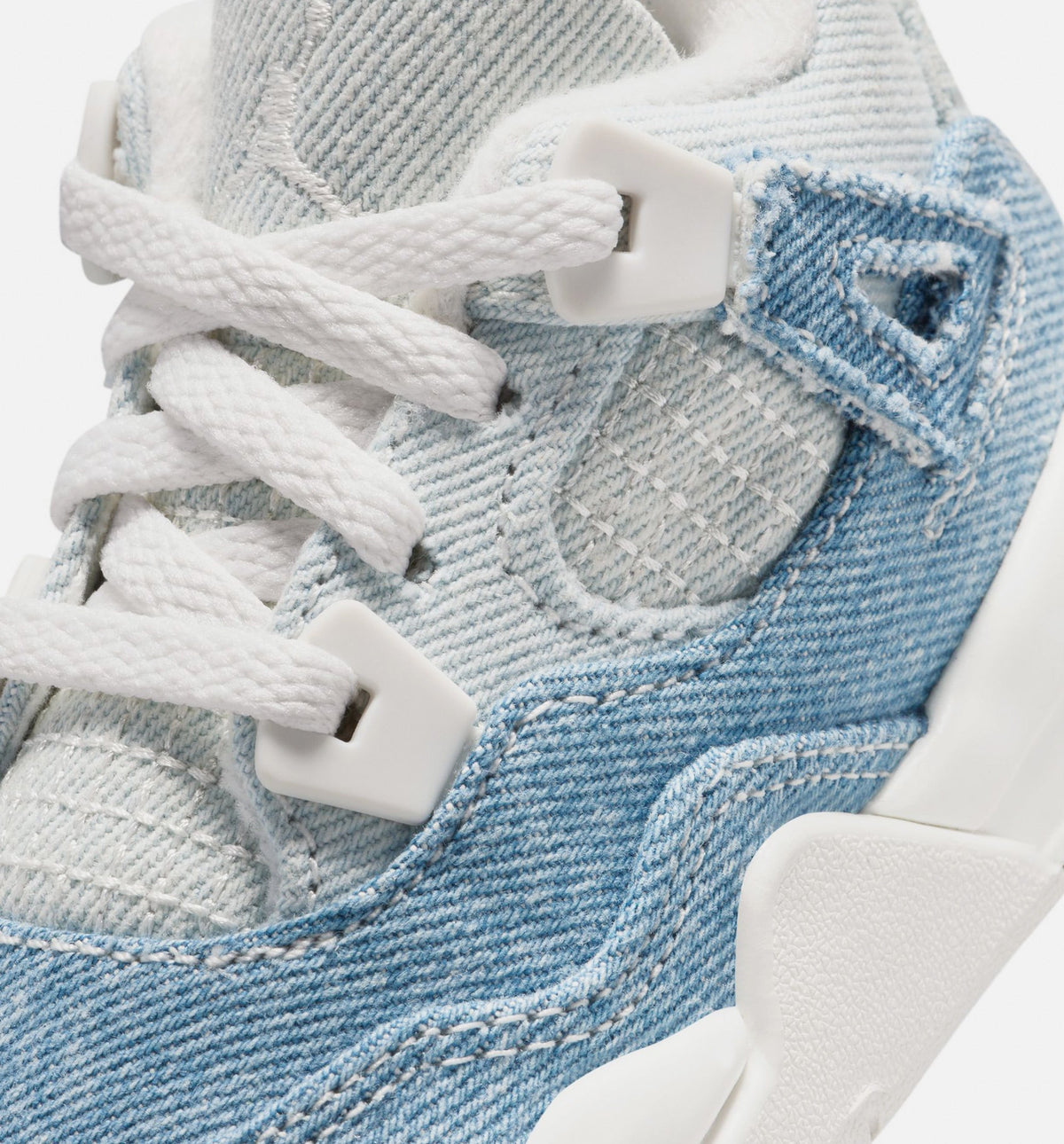 Air Jordan 4 Retro Worn Blue Infant & Toddler Lifestyle Shoes - Sail / Worn Blue / Metallic Gold